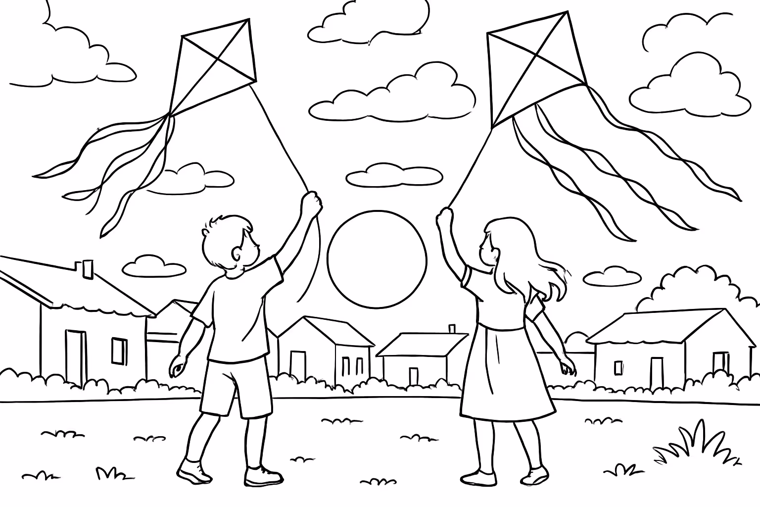 Before and after converting a photo into a coloring page